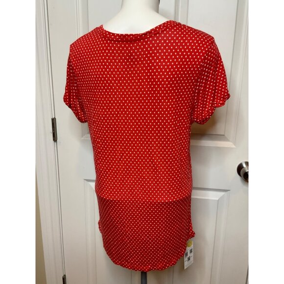 Disney Parks Red White Polka Dot Minnie Peek-A-Boo Shirt, Size Large - Picture 5 of 5